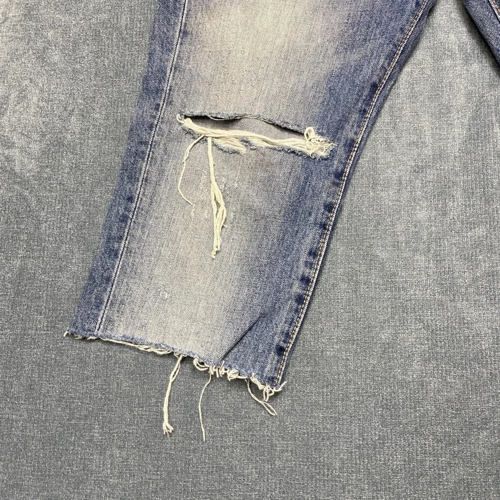 Levi's 511 Jeans Men 31x32 Blue Denim Distressed Frayed Hem Relaxed Straight Leg